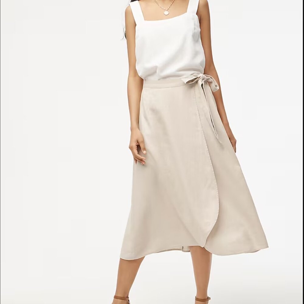 J.Crew Factory Pull-on faux-wrap skirt
